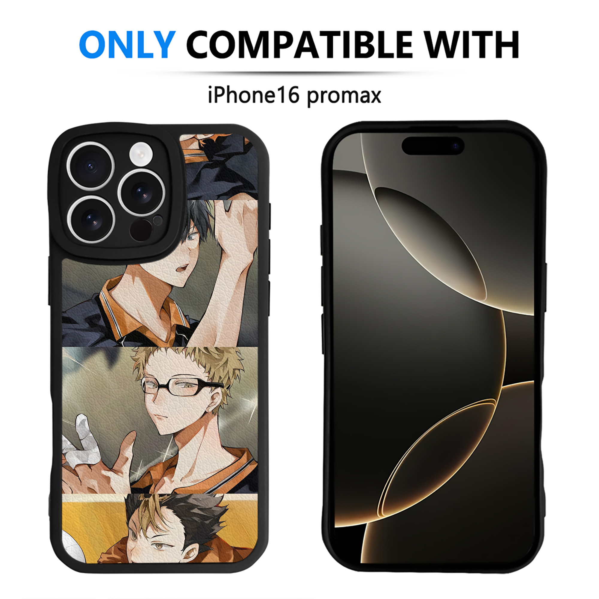 （画像用） ハイキュー!! Haikyu!! 【iPhone 16シリーズ対応】シリコンスマホケース（レザー調） 材質：シリコン